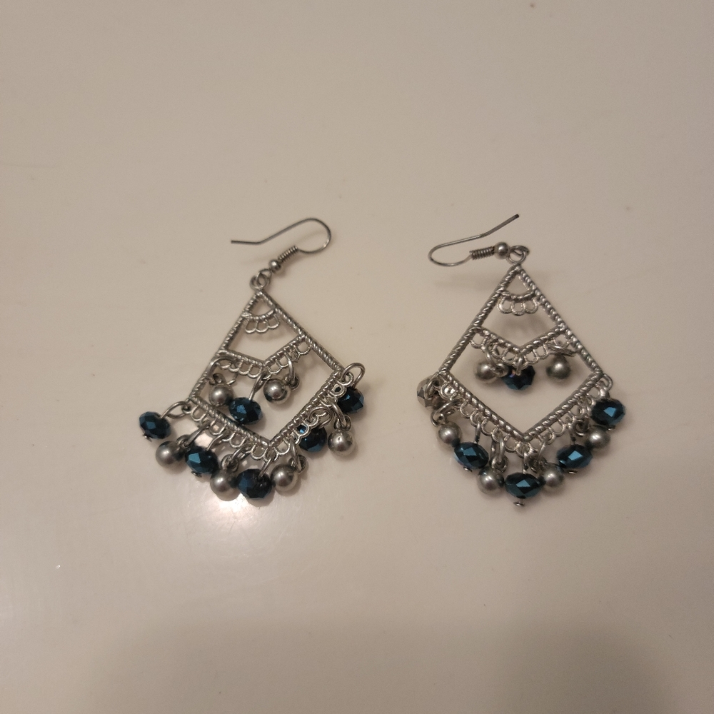 Blue Dangle Earrings